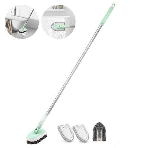 Tile and Tub Brush Shower Brush Scrubber Bathtub Floor Cleaning Brush with 2 Scrubber Heads and 2 Stiff Bristles