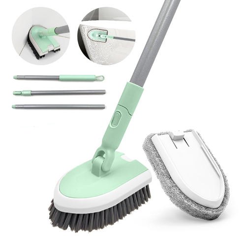 Tile and Tub Brush Shower Scrubber Cleaning Brush Bathtube Brush Stiff Bristles with Long Handle for Cleaning Bathroom Bathtub Floor Wall